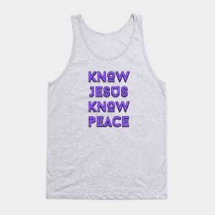 Know Jesus Know Peace | Christian Typography Tank Top